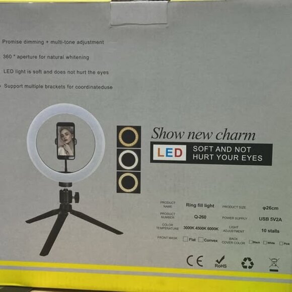 LED Ring Fill Light Studio Photo Video Lamp – USB Dimmable Selfie Light - Picture 2 of 2